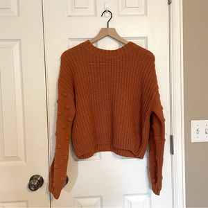 Bubble sleeve knit sweater